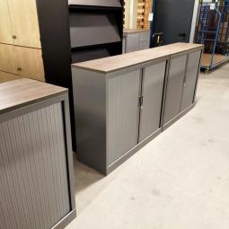  - 4x 2-delige set (dus 4 dubbele kasten) robberechts alugrijs met nieuw blad antraciet eiken (47)