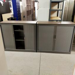  - 4x 2-delige set (dus 4 dubbele kasten) robberechts alugrijs met nieuw blad antraciet eiken (48)