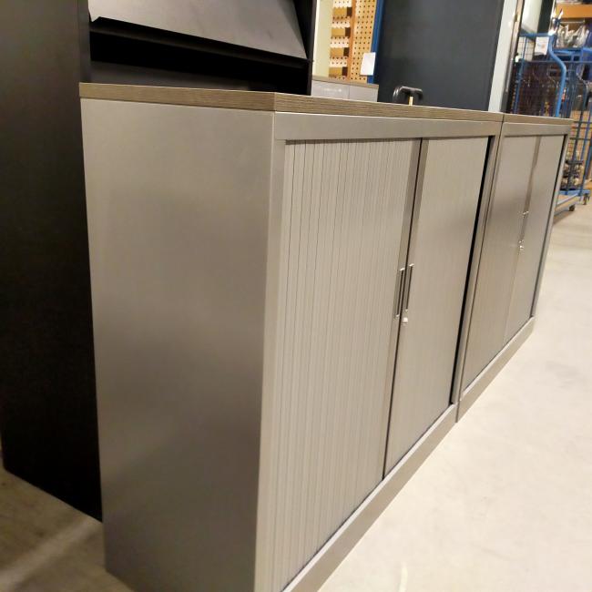  - 4x 2-delige set (dus 4 dubbele kasten) robberechts alugrijs met nieuw blad antraciet eiken (50)