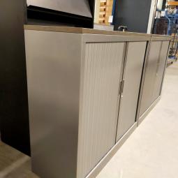  - 4x 2-delige set (dus 4 dubbele kasten) robberechts alugrijs met nieuw blad antraciet eiken (50)