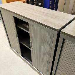  - 4x 2-delige set (dus 4 dubbele kasten) robberechts alugrijs met nieuw blad antraciet eiken (53)