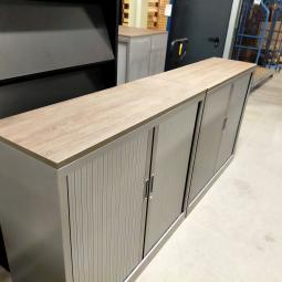  - 4x 2-delige set (dus 4 dubbele kasten) robberechts alugrijs met nieuw blad antraciet eiken (54)