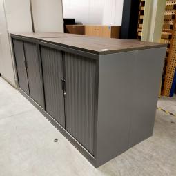  - 4x 2-delige set (dus 4 dubbele kasten) robberechts alugrijs met nieuw blad antraciet eiken (55)