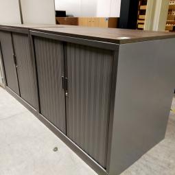  - 4x 2-delige set (dus 4 dubbele kasten) robberechts alugrijs met nieuw blad antraciet eiken (56)