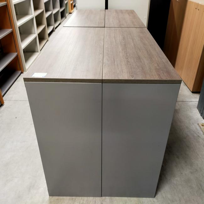  - 4x 2-delige set (dus 4 dubbele kasten) robberechts alugrijs met nieuw blad antraciet eiken (57)