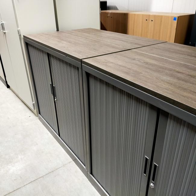  - 4x 2-delige set (dus 4 dubbele kasten) robberechts alugrijs met nieuw blad antraciet eiken (59)