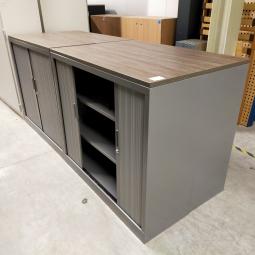  - 4x 2-delige set (dus 4 dubbele kasten) robberechts alugrijs met nieuw blad antraciet eiken (60)