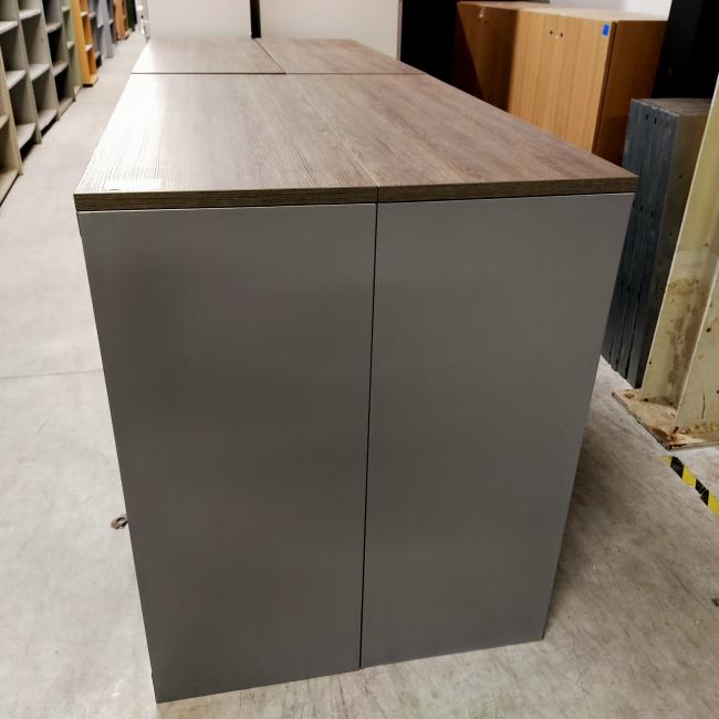  - 4x 2-delige set (dus 4 dubbele kasten) robberechts alugrijs met nieuw blad antraciet eiken (61)