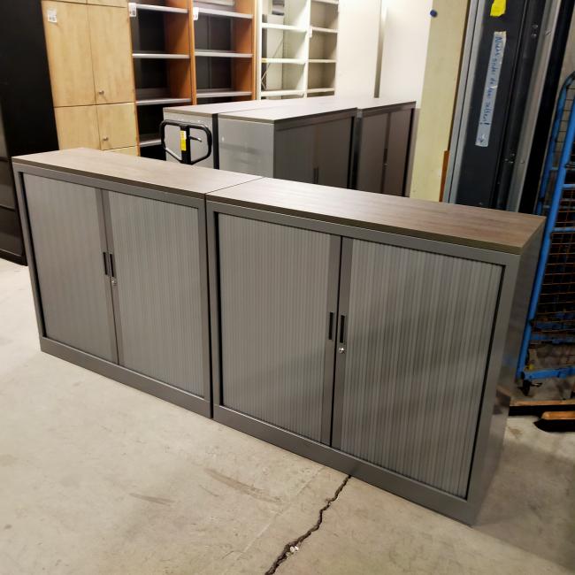  - 4x 2-delige set (dus 4 dubbele kasten) robberechts alugrijs met nieuw blad antraciet eiken (1)