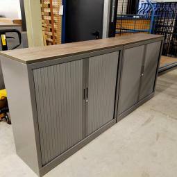  - 4x 2-delige set (dus 4 dubbele kasten) robberechts alugrijs met nieuw blad antraciet eiken (3)