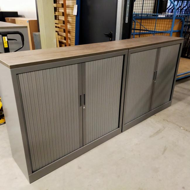  - 4x 2-delige set (dus 4 dubbele kasten) robberechts alugrijs met nieuw blad antraciet eiken (4)