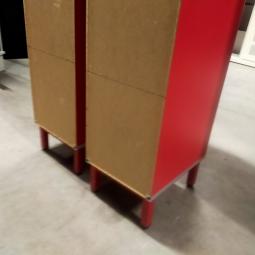  - 4x Aeastic 5-deurs rode lockers hout aluminium met nieuwe sloten eurolocks in zeer nette staat (23)