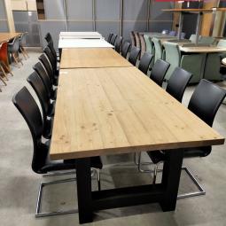  - partij goedkope sledestoelen eetkamerstoelen met zwart kunststleder bekleding (22)