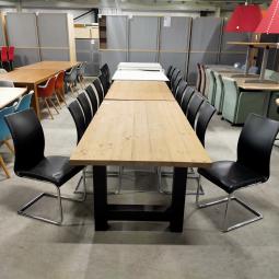  - partij goedkope sledestoelen eetkamerstoelen met zwart kunststleder bekleding (24)