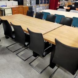  - partij goedkope sledestoelen eetkamerstoelen met zwart kunststleder bekleding (19)