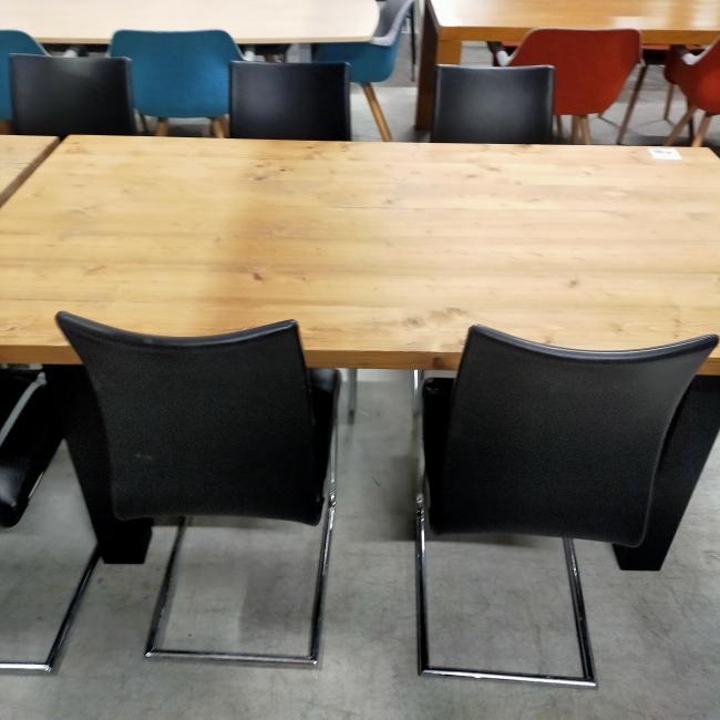  - partij goedkope sledestoelen eetkamerstoelen met zwart kunststleder bekleding (20)