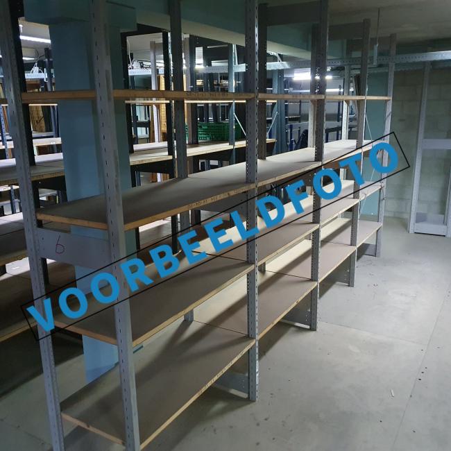  - bruynzeel montex grijs stelling 4 meter hardboard schappen (1) voorbeeldfoto