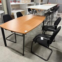  - 1x EROMES tafel kersenkleur bootvormig blad met gebrsporen  krasjes op het blad (2)