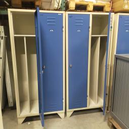  - 4x 2-deurs industriele retro vintage extra brede deuren 185x90x50 cm grijs blauw metaal 175,- per stuk ex (62)