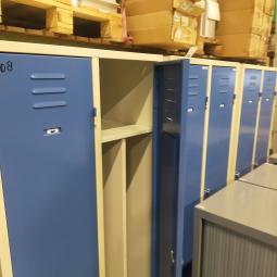  - 4x 2-deurs industriele retro vintage extra brede deuren 185x90x50 cm grijs blauw metaal 175,- per stuk ex (67)