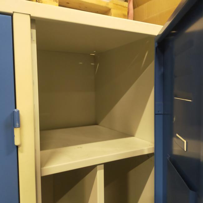  - 4x 2-deurs industriele retro vintage extra brede deuren 185x90x50 cm grijs blauw metaal 175,- per stuk ex (68)