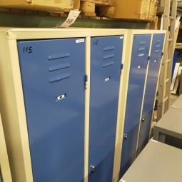  - 4x 2-deurs industriele retro vintage extra brede deuren 185x90x50 cm grijs blauw metaal 175,- per stuk ex (69)