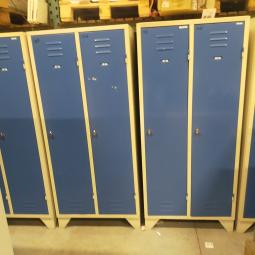 - 4x 2-deurs industriele retro vintage extra brede deuren 185x90x50 cm grijs blauw metaal 175,- per stuk ex (70)