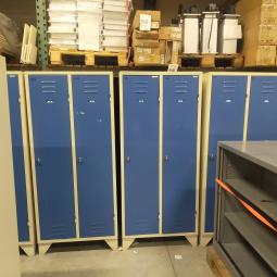  - 4x 2-deurs industriele retro vintage extra brede deuren 185x90x50 cm grijs blauw metaal 175,- per stuk ex (72)