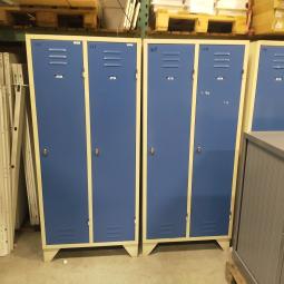  - 4x 2-deurs industriele retro vintage extra brede deuren 185x90x50 cm grijs blauw metaal 175,- per stuk ex (75)
