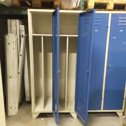  - 4x 2-deurs industriele retro vintage extra brede deuren 185x90x50 cm grijs blauw metaal 175,- per stuk ex (77)