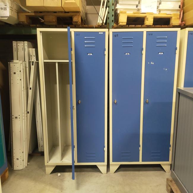  - 4x 2-deurs industriele retro vintage extra brede deuren 185x90x50 cm grijs blauw metaal 175,- per stuk ex (79)