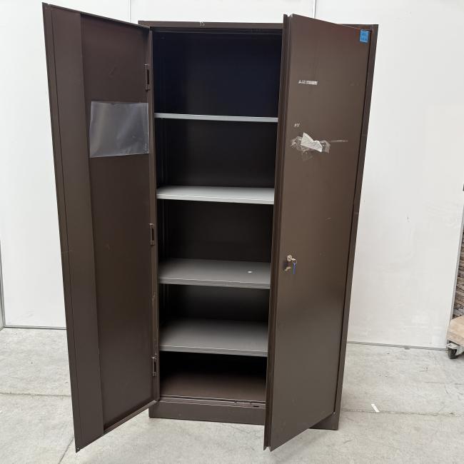  - 1x bruine stalen werkplaatskast (8)