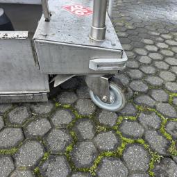  - RVS TRANSPORTWAGEN  160 MM ZWENKWIELEN  (7)