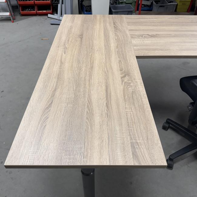  - 2x choreo hoekbureau met nieuw blad midden eiken (11)