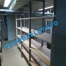  - bruynzeel montex grijs stelling 3 meter hardboard schappen (2) voorbeeldfoto