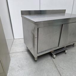  - rvs horeca kast werkbank werktafel met schuifdeuren afm 140x70x85 cm lxbxh (10)