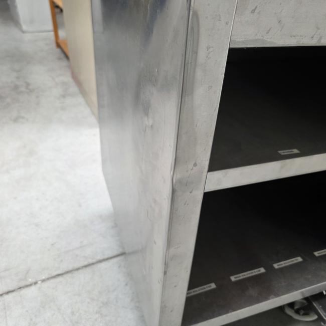  - rvs horeca kast werkbank werktafel met schuifdeuren afm 140x70x85 cm lxbxh (3)