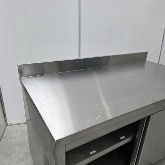  - rvs horeca kast werkbank werktafel met schuifdeuren afm 140x70x85 cm lxbxh (5)