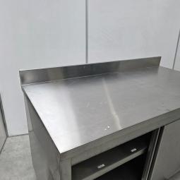  - rvs horeca kast werkbank werktafel met schuifdeuren afm 140x70x85 cm lxbxh (5)