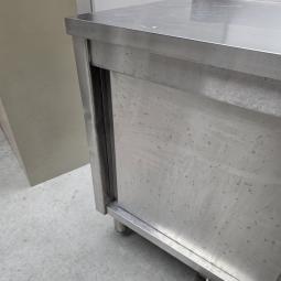  - rvs horeca kast werkbank werktafel met schuifdeuren afm 140x70x85 cm lxbxh (8)