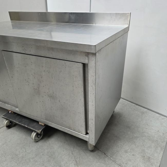  - rvs horeca kast werkbank werktafel met schuifdeuren afm 140x70x85 cm lxbxh (9)