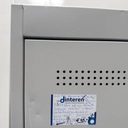  - partij 1-deurs lichtgrijze mealen lockerkasten hang-leg met schappen (17)