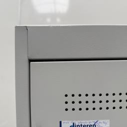  - partij 1-deurs lichtgrijze mealen lockerkasten hang-leg met schappen (5)