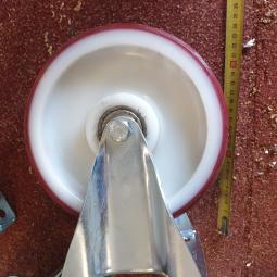  - zware set geremde zwenk en bokwielen 200 mm totale hoogte 250 mm merk TENTE  (2)