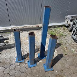  - 4X STALEN KOLOM MET VOETPLAAT AFM 3X66 EN 1X 96 CM 80X80 MM VOETPLAAT 150X150 MM  (1)